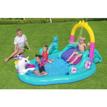 Plac zabaw dla dzieci Magiczny Świat Jednorożców BESTWAY + Zjeżdżalnia